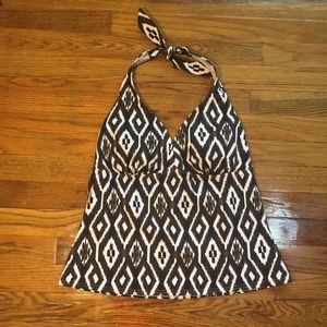 Lands End Swimsuit Tankini Top Diamond Pattern